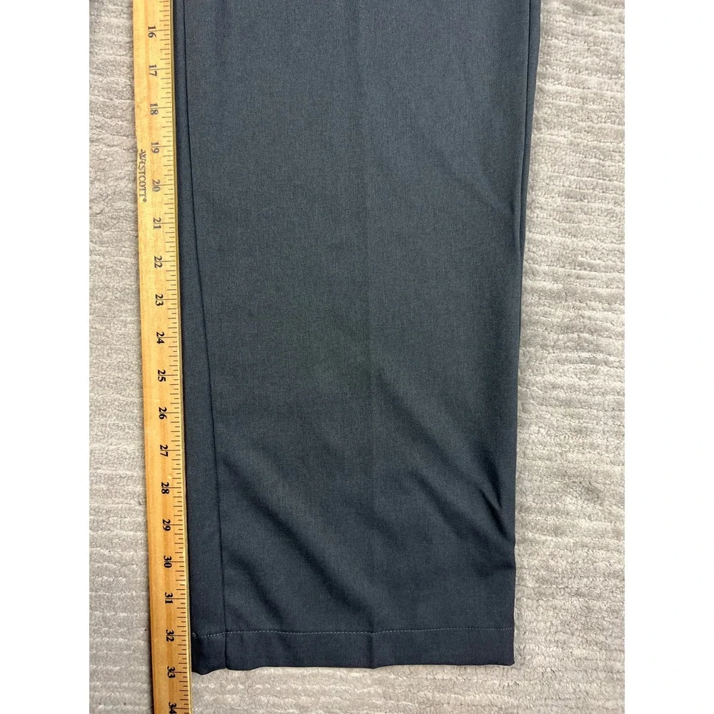 Haggar Dress Pants Mens 36x34 Gray Classic Fit Flat Front Straight Leg Polyester